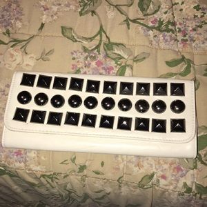 Off white studded rockstar clutch